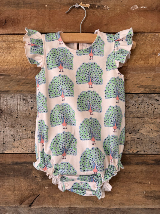 Girl Sleeveless Classic Bubble- Pretentious Peacock