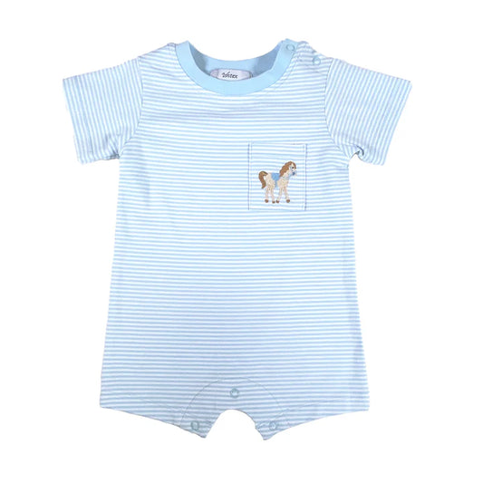 Horse Boy's Romper