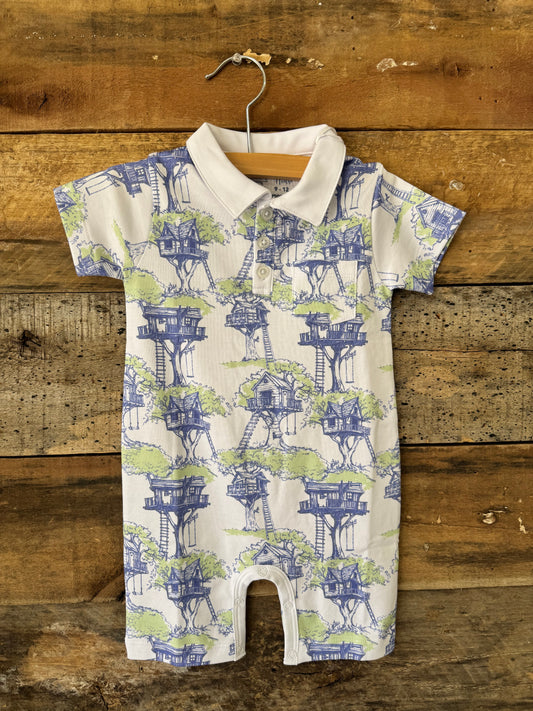 Collared Playtime Romper- Canopy Club