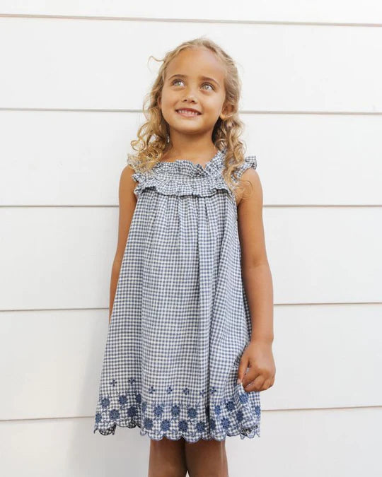 Lennon Dress || Marine Gingham