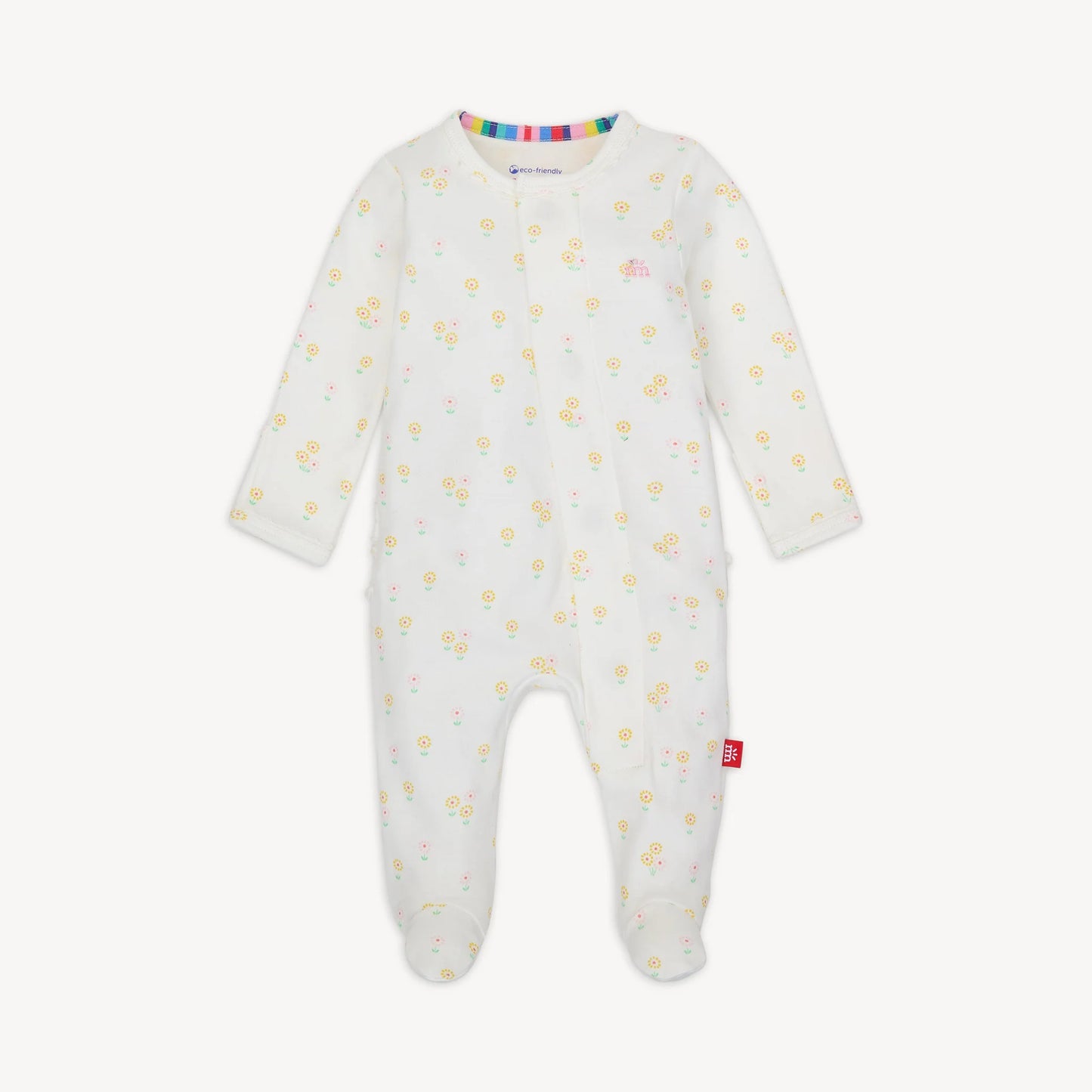 evangeline organic cotton magnetic parent favorite footie with ruffle