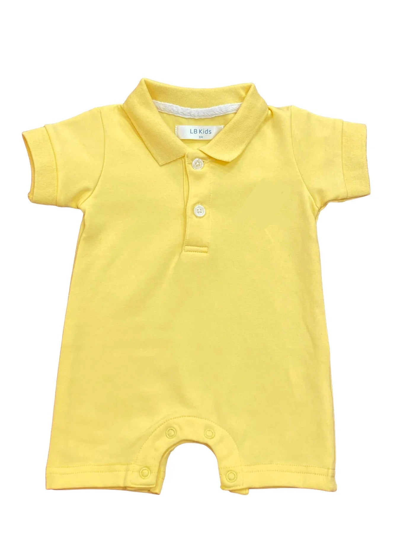 Yellow Short Sleeve Polo Romper