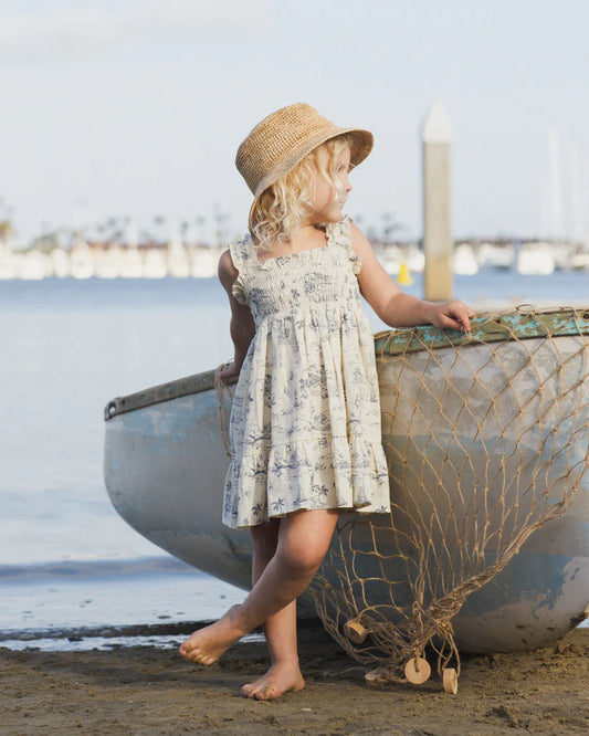 Sutton Dress || Ocean Toile