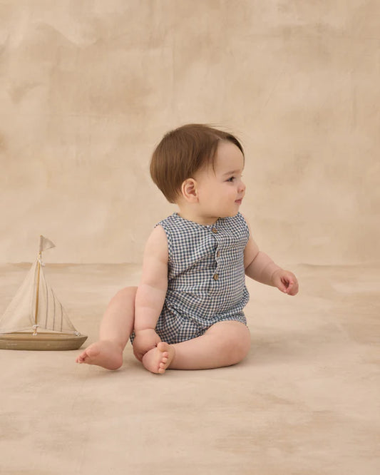 Marine Gingham || Maverick Romper