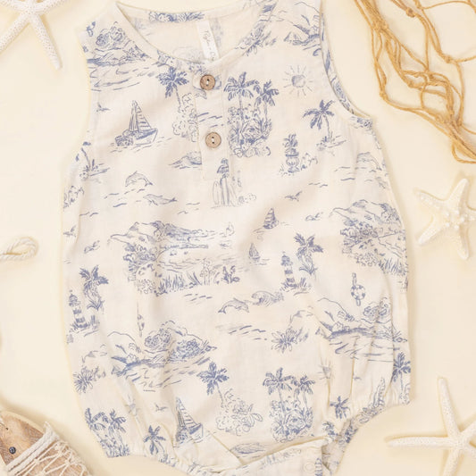 Beau Romper || Ocean Toile by Rylee + Cru
