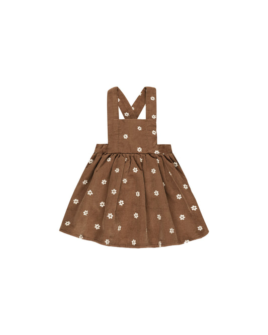 Corduroy Pinafore- Floral Embroidery
