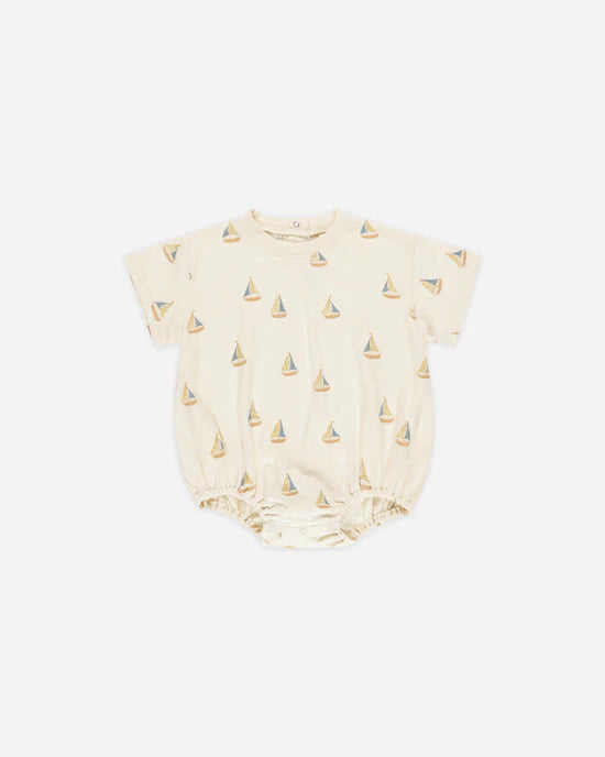 Relaxed Bubble Romper || Sailboats
