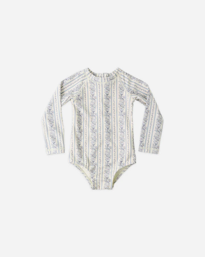Delphine Rashguard One-Piece Blue Floral