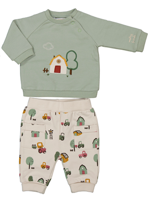 Knit set Boys- Green Farm