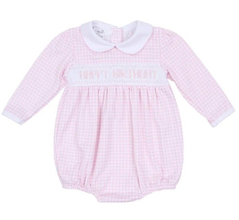 birthday classics smocked collar bubble