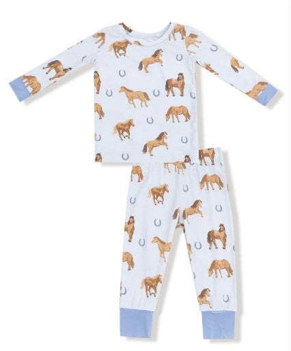 Horses - Blue - L/s Loungewear Set