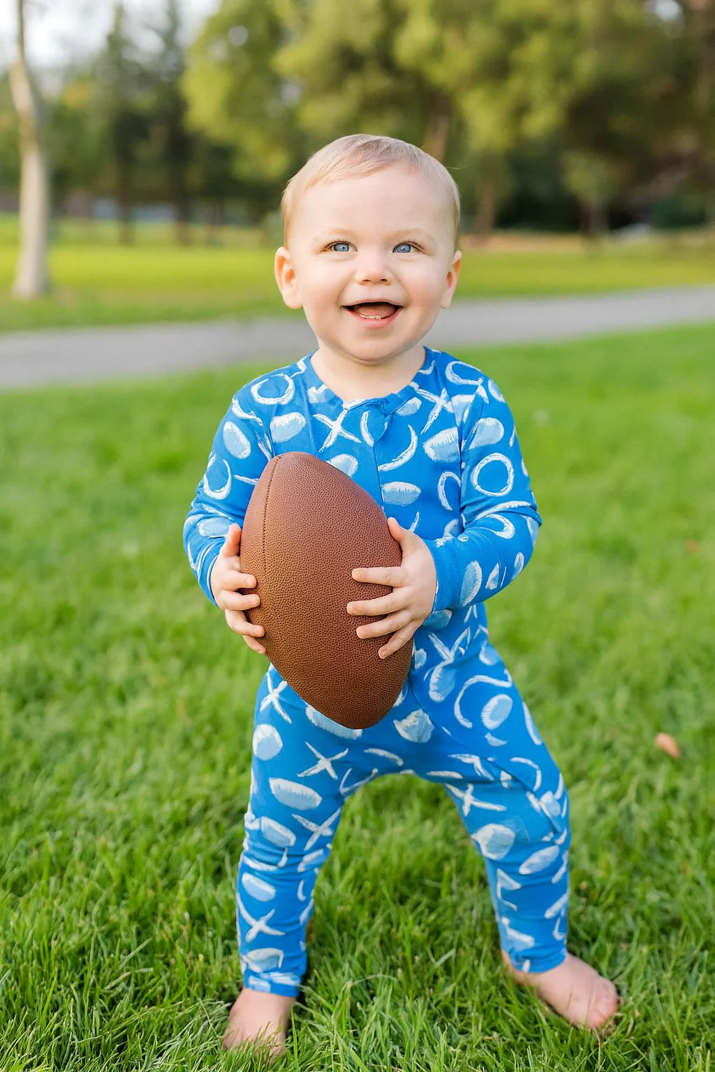 Convertible Romper- Football Allen Work