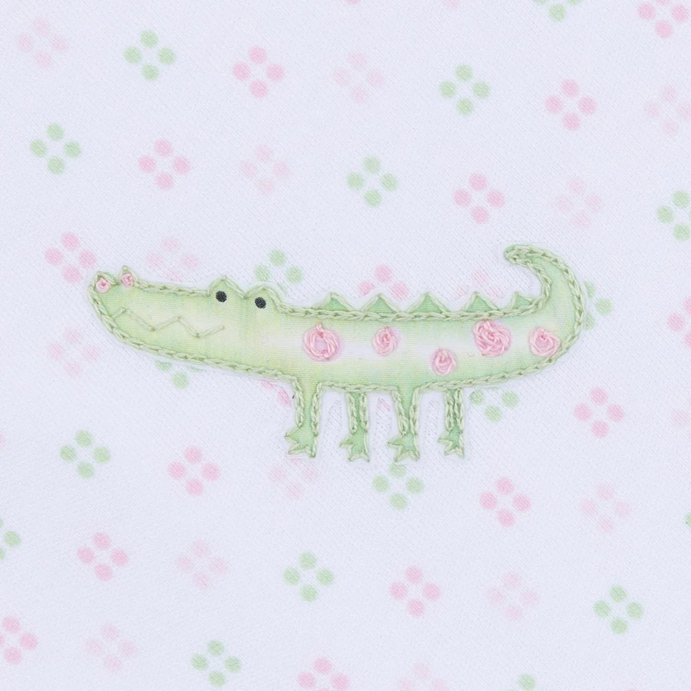 Alligator Pie Embroidered Dress - Pink