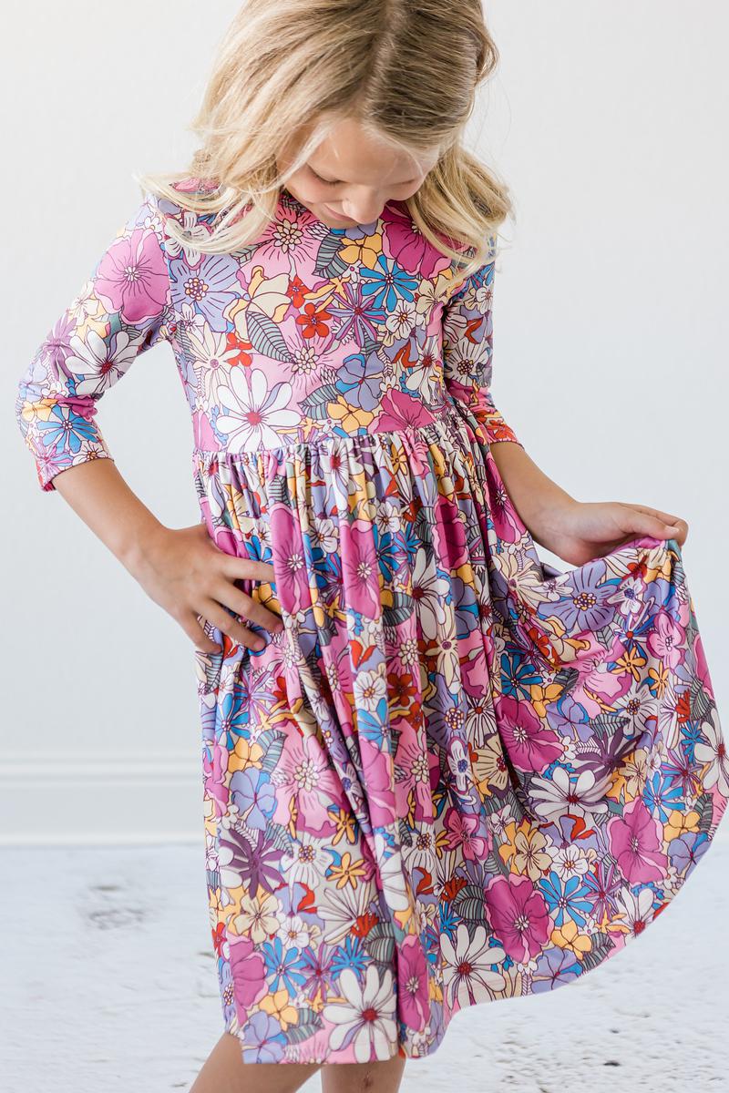 Mauve What's Up Buttercup 3/4 Sleeve Pocket Twirl