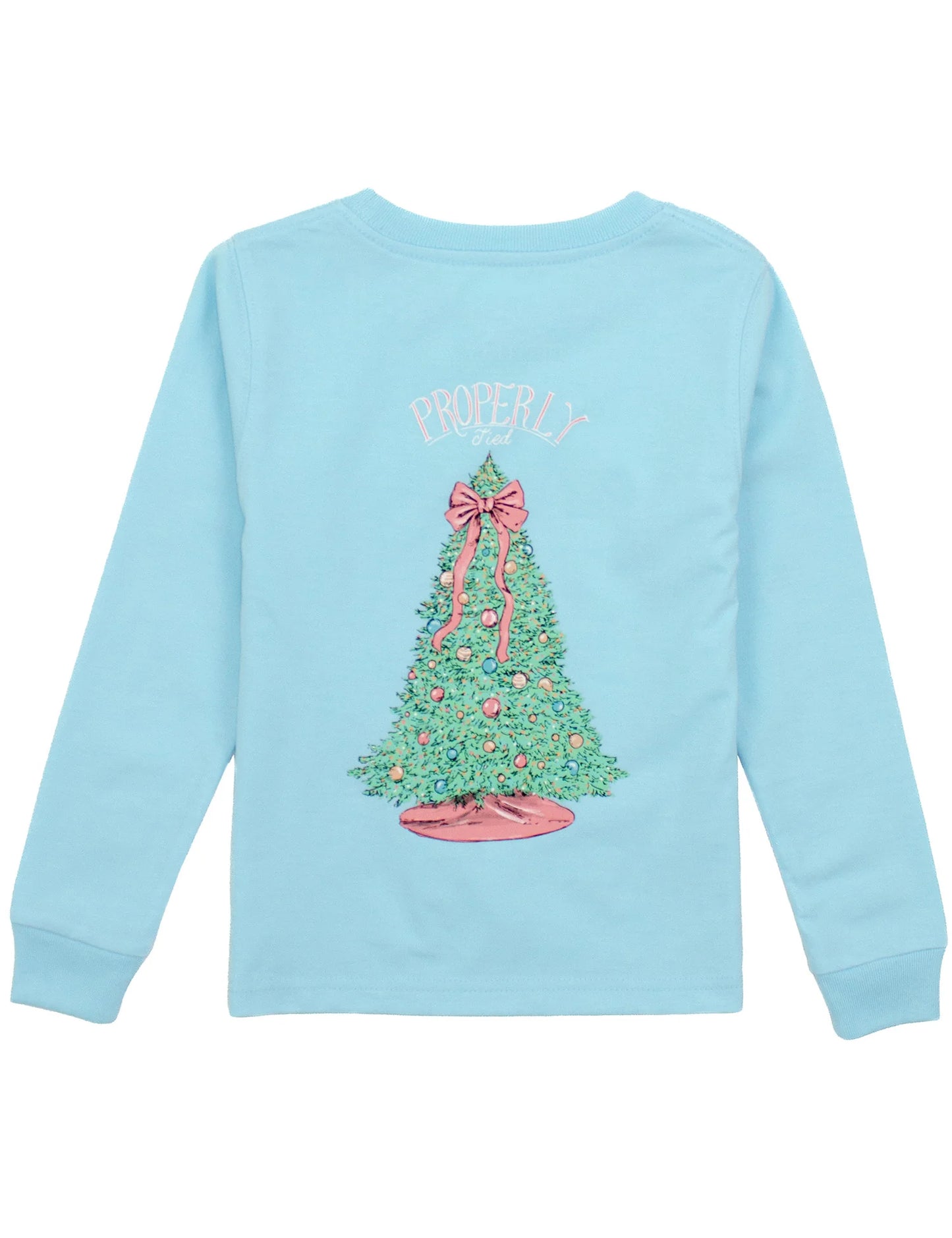 Girls Merry And Bright LS Powder Blue