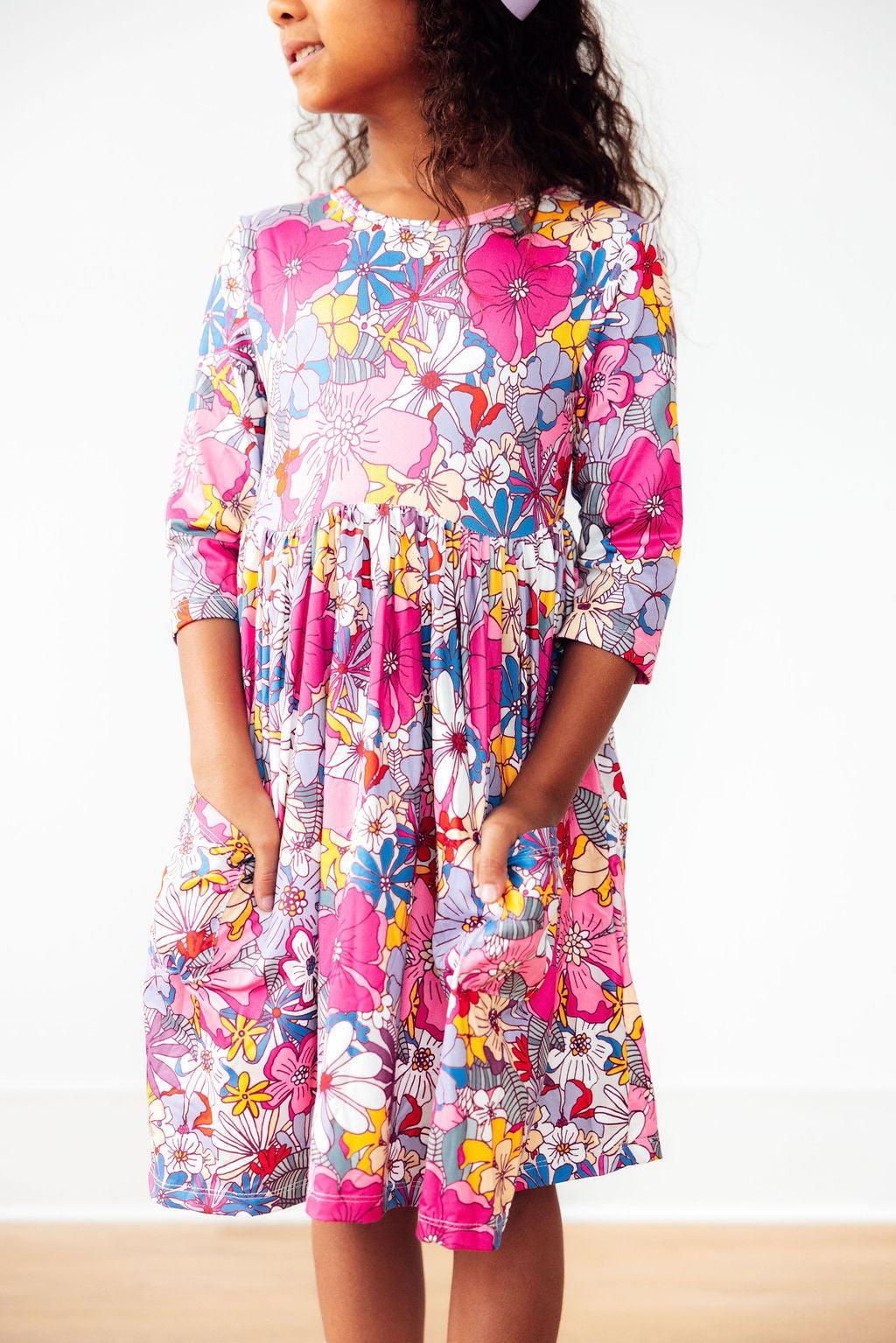 Mauve What's Up Buttercup 3/4 Sleeve Pocket Twirl