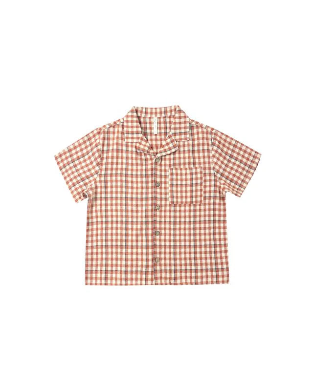 Lapel Collar Shirt || Poppy Gingham